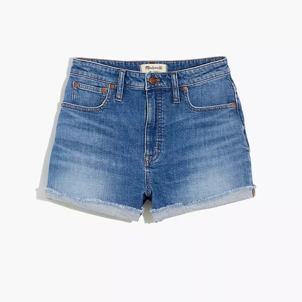 Madewell Medium Wash Curvy High Rise Denim Shorts